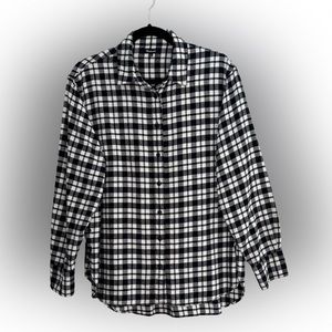 Madewell Black and White Flannel Shirt